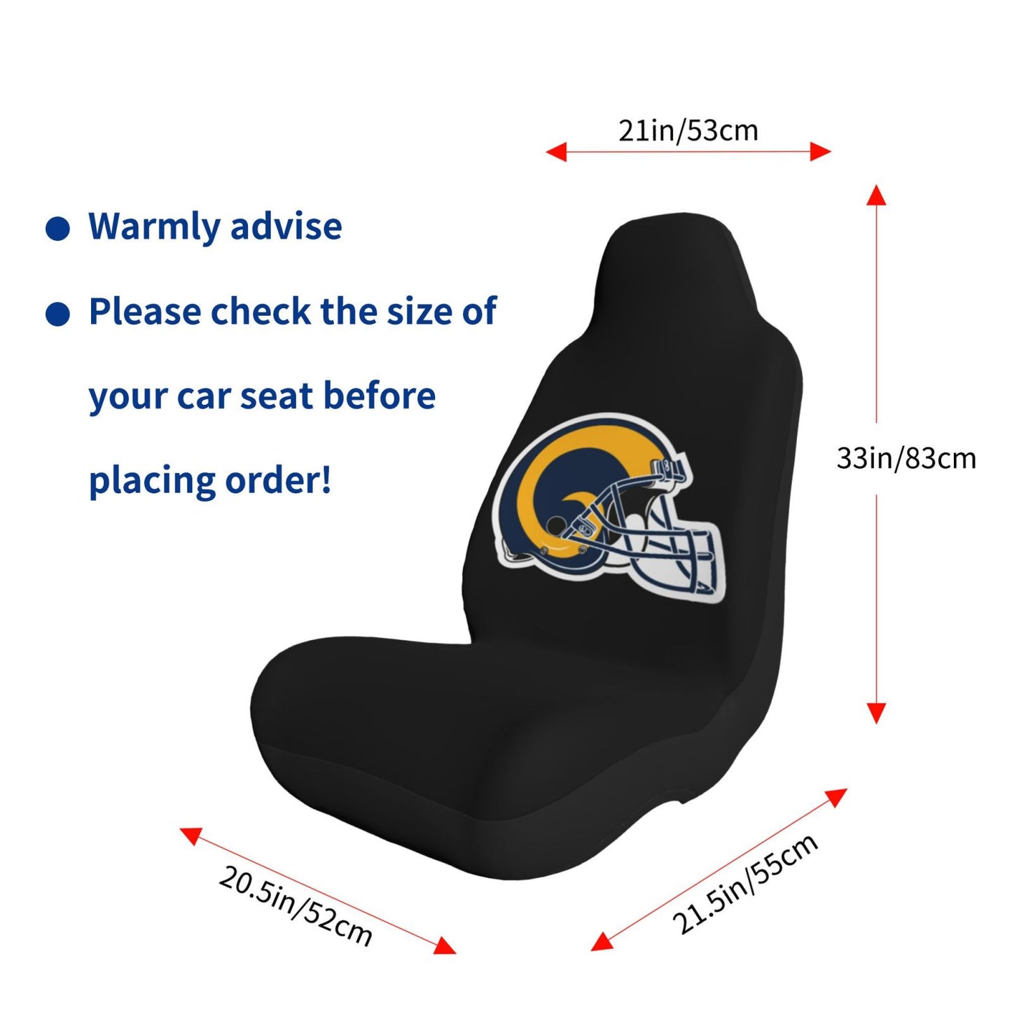 Los Angeles Rams personalized printed seat dust cover Car seat protective cover