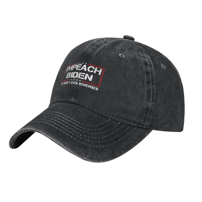 IMPEACH BIDE N Printed unisex baseball cap adjustable cap outdoor sunshade trucker hat