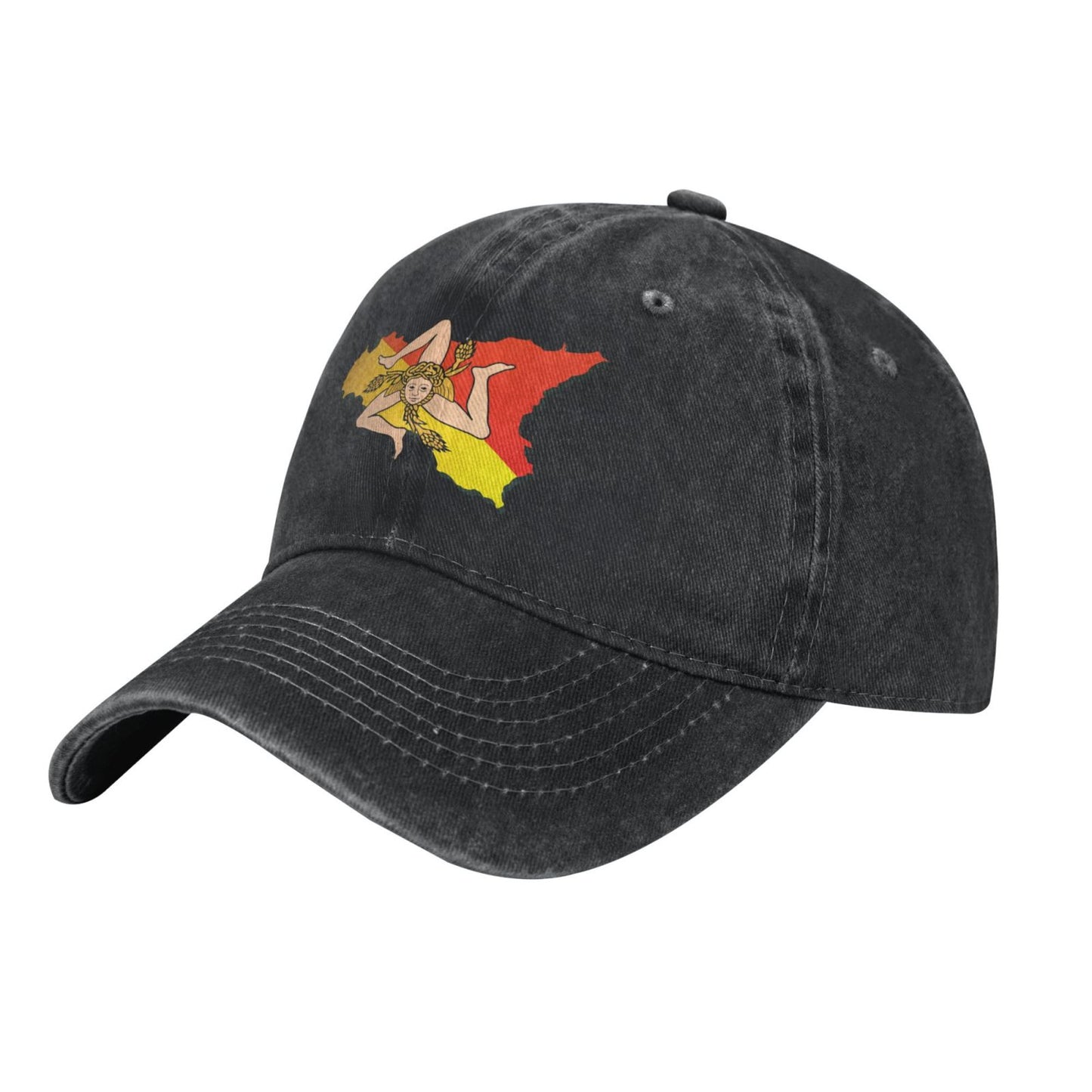 Sicily - Flag Background Printed unisex baseball cap outdoor hats adjustable cap trucker gift hat