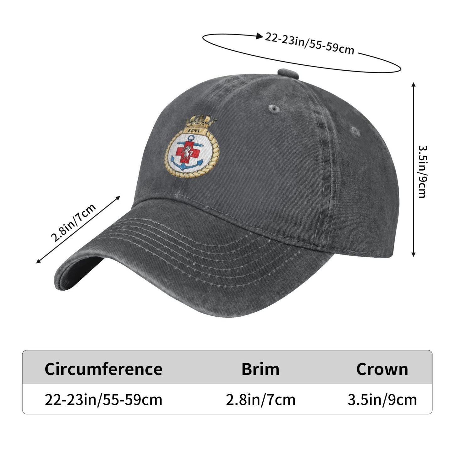HMS Kent F-78 Printed unisex baseball cap adjustable cap outdoor trucker hat veterans Gifts