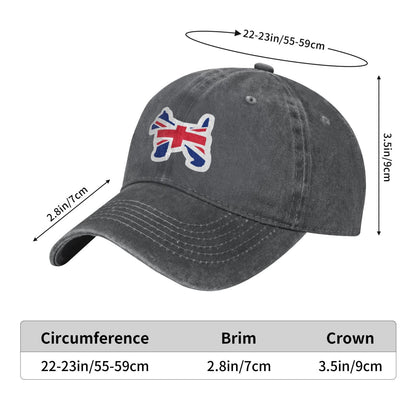 West Highland White Terrier Dog Flag Of UK Printed unisex baseball cap adjustable cap outdoor sun hats trucker hat
