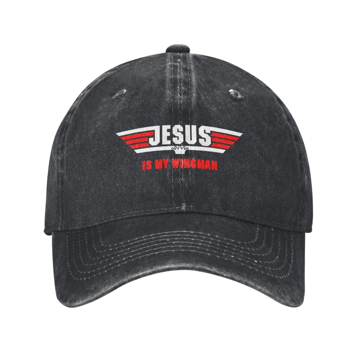 Jesus Christ IS My Wingman Printed unisex baseball cap adjustable cap outdoor sun hats trucker hat
