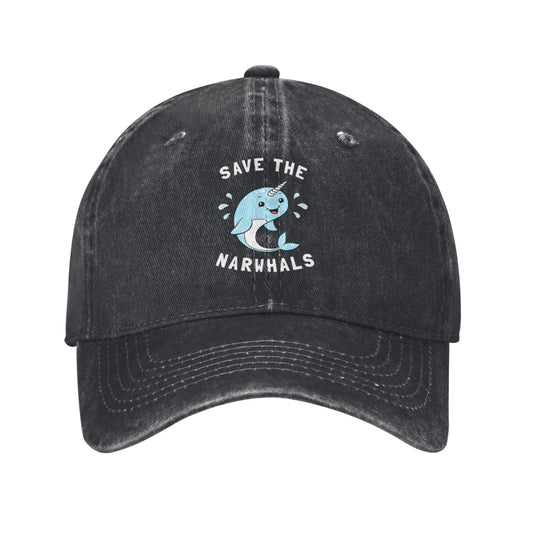 Save The Narwhals Printed unisex baseball cap adjustable cap outdoor sun hats trucker hat