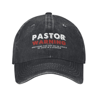 PASTOR WARNING Printed unisex baseball cap adjustable cap outdoor sun hats trucker hat