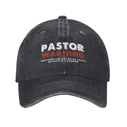 PASTOR WARNING Printed unisex baseball cap adjustable cap outdoor sun hats trucker hat