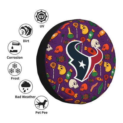 Houston Texans print Halloween candy print car tire cover tire dust cover