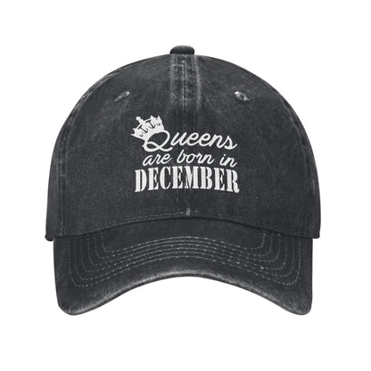 Birthday Gift For Queens Are Born In December Printed unisex baseball cap adjustable cap outdoor sun hats trucker hat