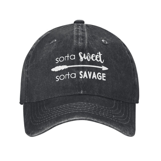 Sorta Sweet Sorta Savage Printed unisex baseball cap adjustable cap outdoor sun hats trucker hat