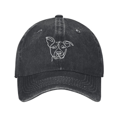 Single Line Pitbull Prints Printed unisex baseball cap adjustable cap outdoor sun hats trucker hat