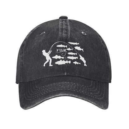 Fishing Print Printed unisex baseball cap adjustable cap outdoor sun hats trucker hat