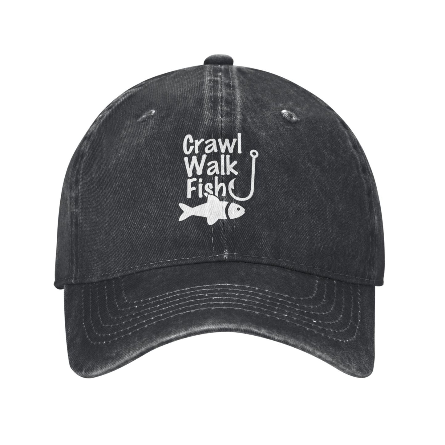 Crawl Walk Fish Printed unisex baseball cap outdoor hats adjustable cap trucker gift hat