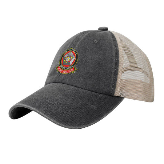 Hqmc Aviation Printed unisex baseball cap adjustable grid baseball cap veteran gift