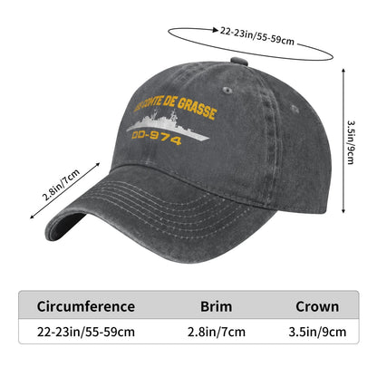 USS Comte De Grasse (DD-974) Printed unisex baseball cap adjustable cap veteran gift