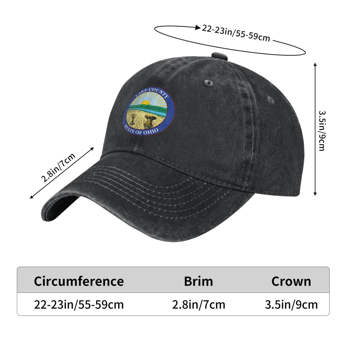 Seal Of Lake County Ohio Printed unisex baseball cap adjustable cap outdoor sun hats trucker hat