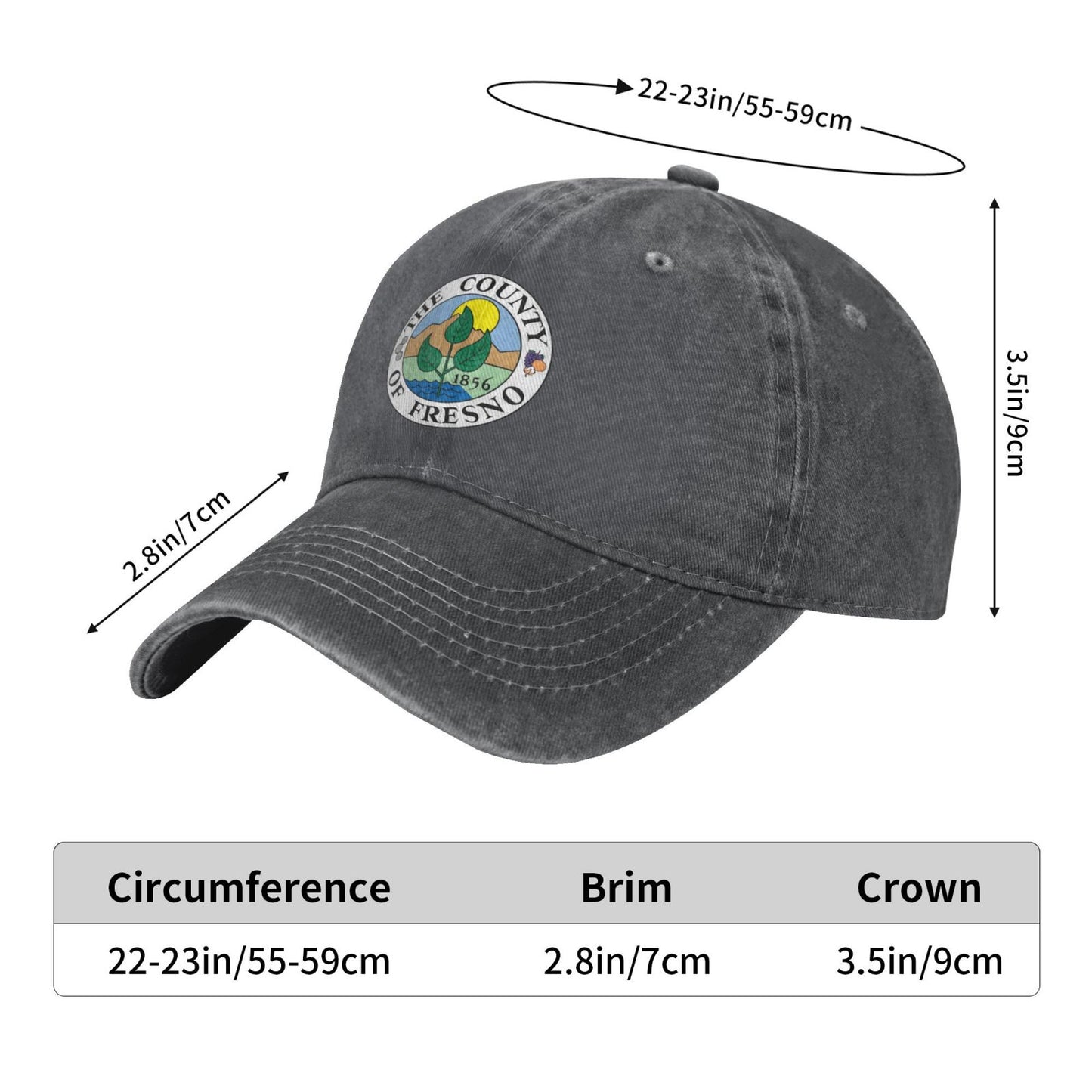 County Of Fresno Seal Printed unisex baseball cap adjustable cap outdoor sun hats trucker hat