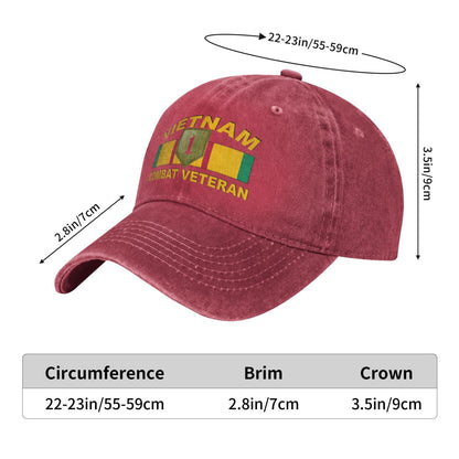 Vietnam 1st COMBAT VETERAN Printed unisex baseball cap adjustable cap outdoor sun hats trucker hat