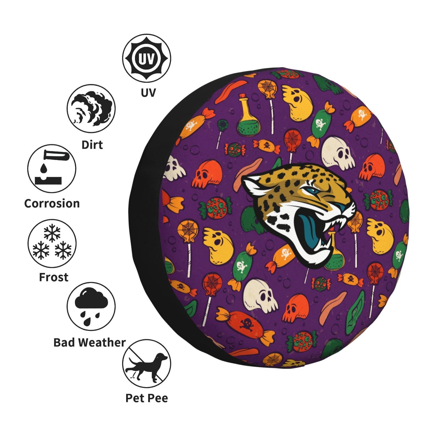 Jacksonville Jaguars print Halloween candy print car tire cover tire dust cover