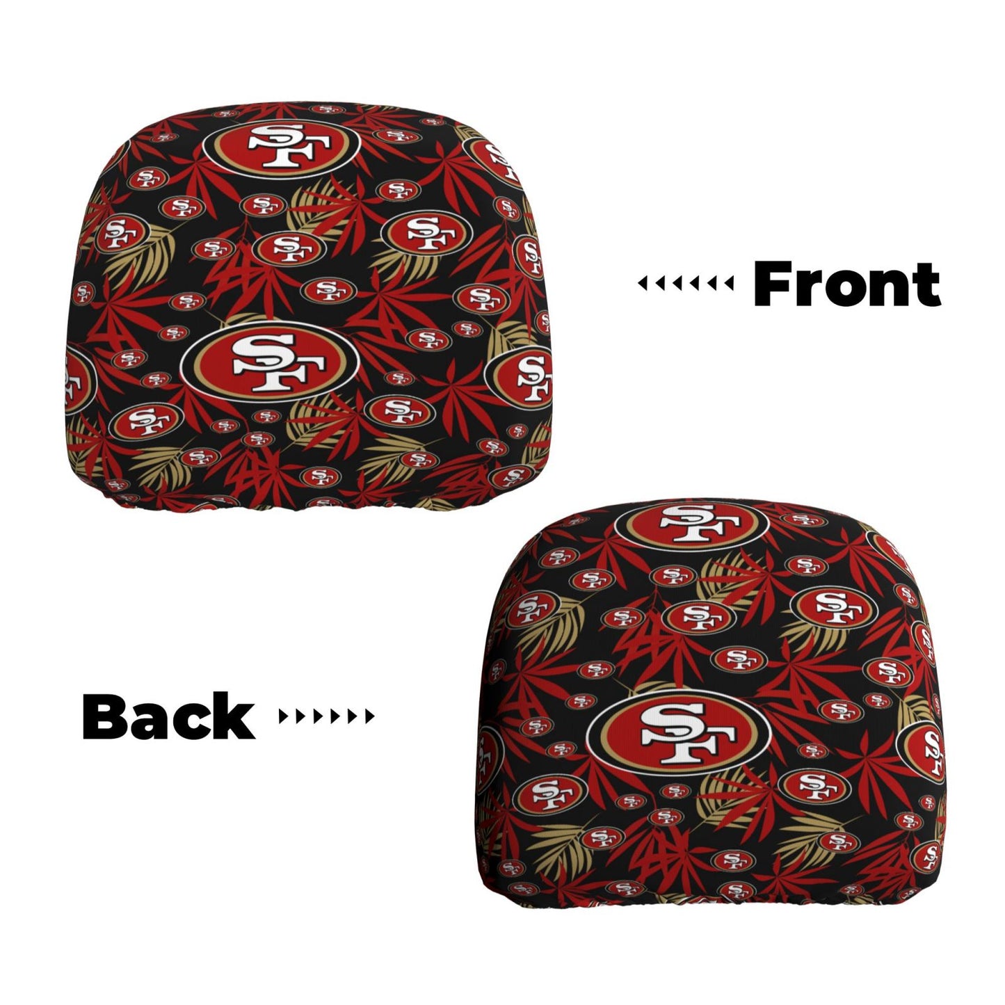 San Francisco 49ers Car pillowcase Elastic car pillowcase set of 2 car pillowcases