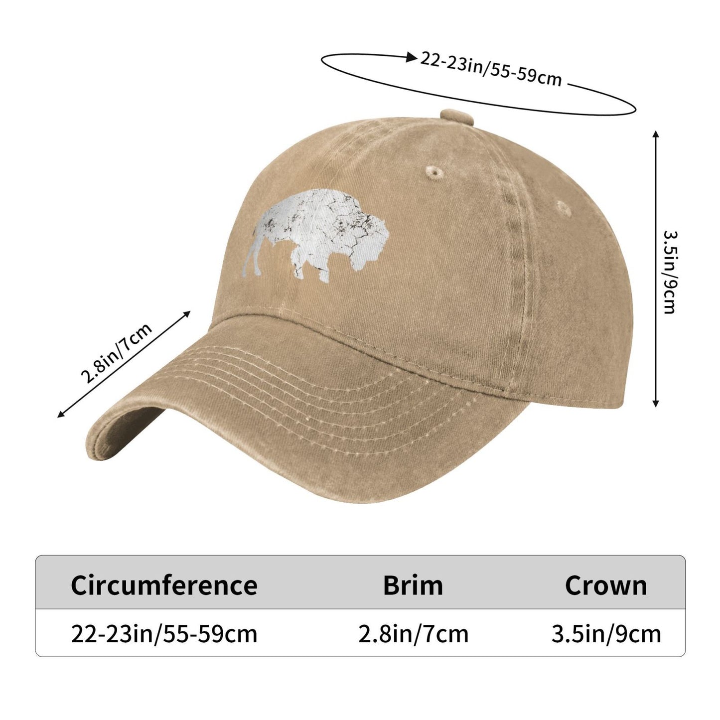 Buffalo Vintage Bison Printed unisex baseball cap outdoor hats adjustable cap trucker gift hat