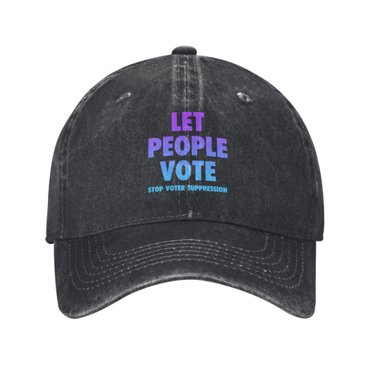 Let People Vote Stop Voter Suppression Printed unisex baseball cap adjustable cap outdoor hats trucker gift hat