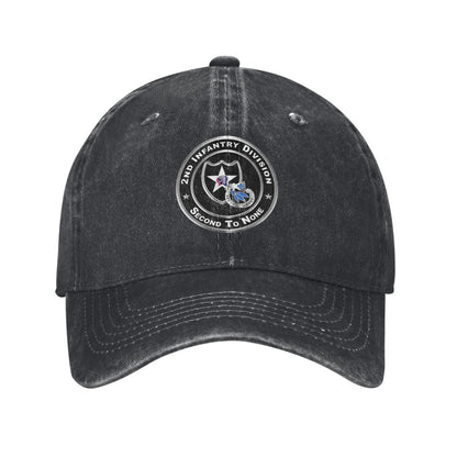 2nd Infantry Division SECOND TO NONE Printed unisex baseball cap adjustable cap outdoor sun hats trucker hat