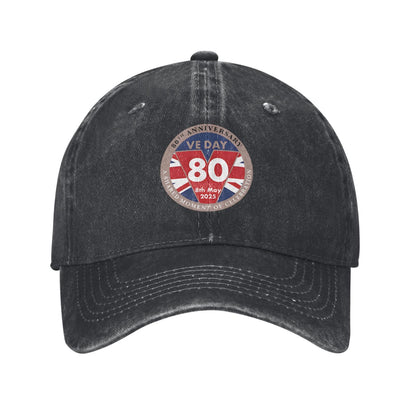 VE DAY 80th ANNIVERSARY Printed unisex baseball cap adjustable cap outdoor trucker hat veterans Gifts