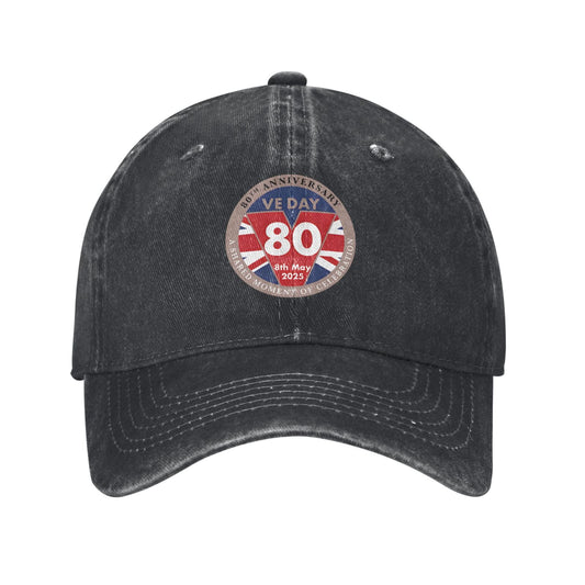 VE DAY 80th ANNIVERSARY Printed unisex baseball cap adjustable cap outdoor trucker hat veterans Gifts