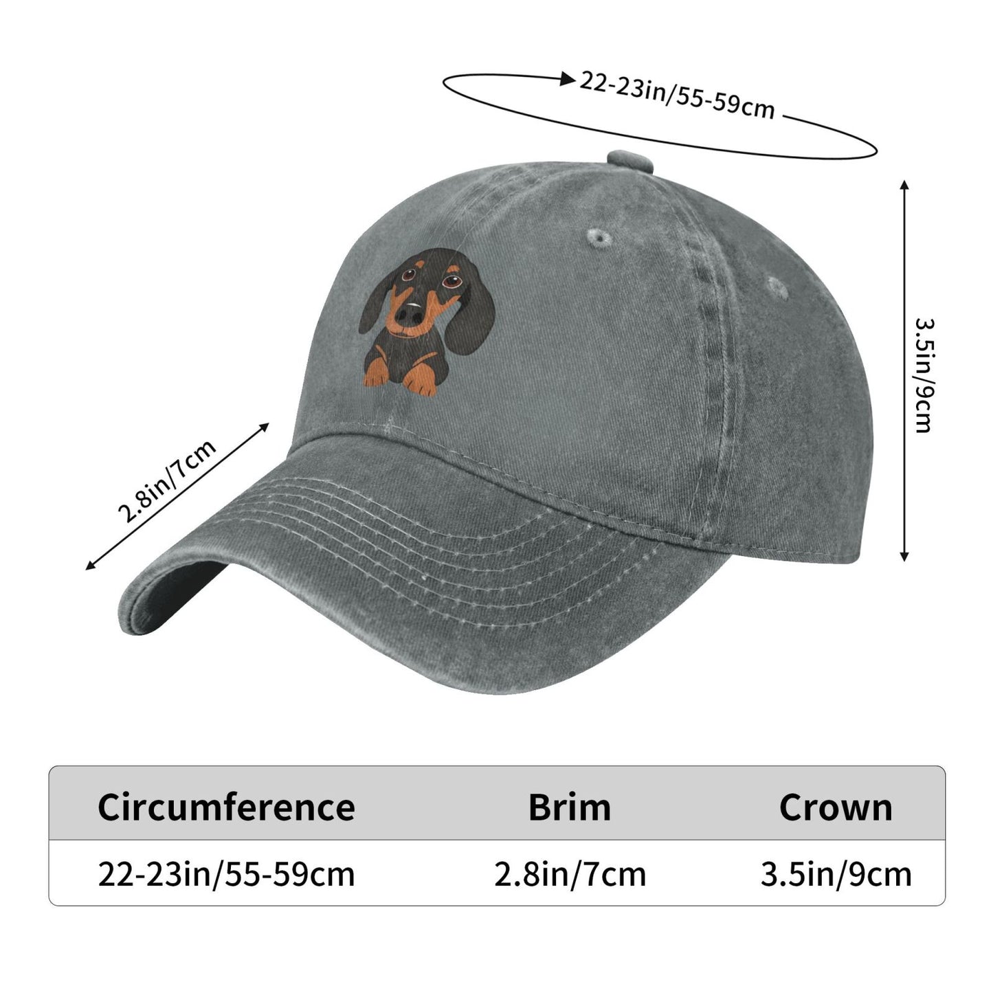 Cute Dachshund Dog Printed unisex baseball cap adjustable cap outdoor sun hats trucker hat