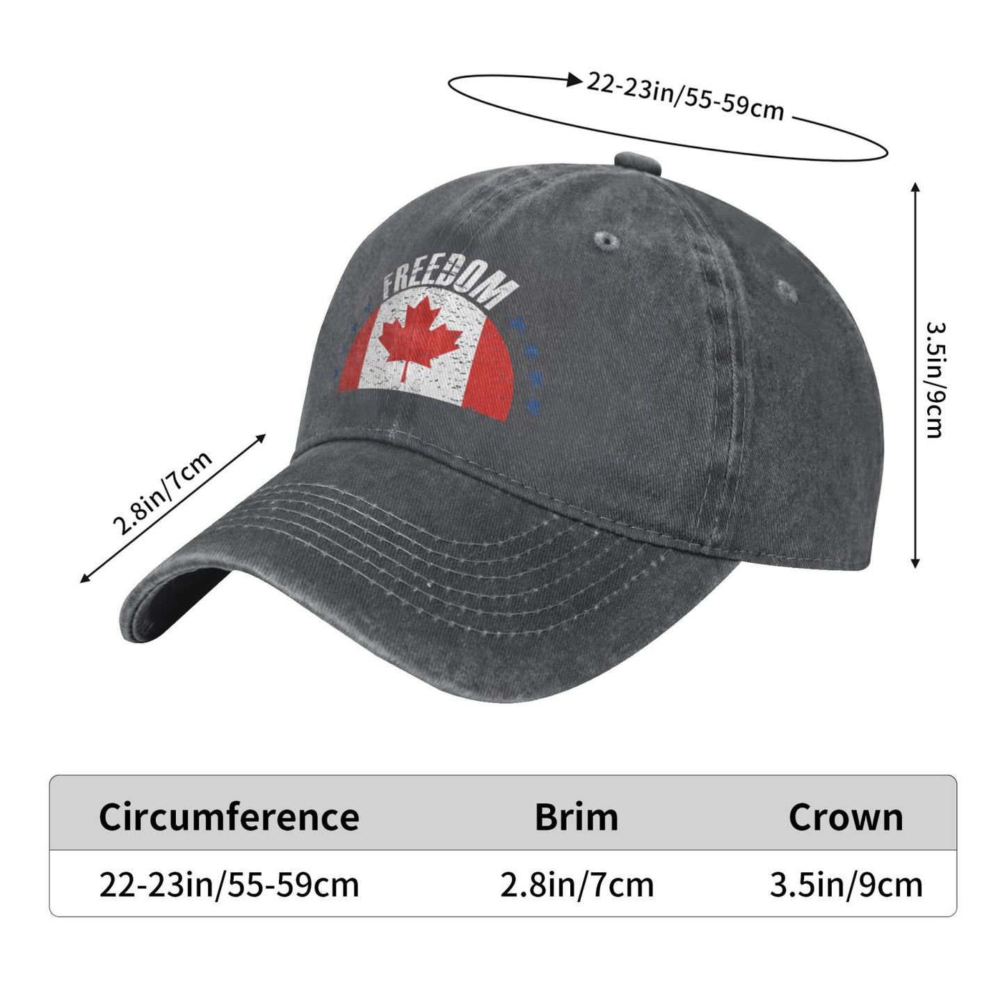 Canada Flag And Freedom Printed unisex baseball cap adjustable cap outdoor sun hats trucker hat