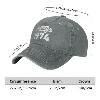 1974 Birthday 50 Years Printed unisex baseball cap adjustable cap outdoor sun hats trucker hat