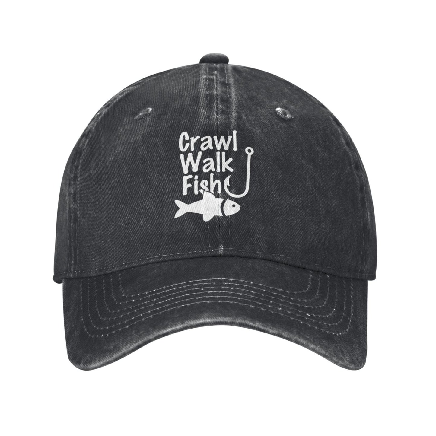 Crawl Walk Fish Printed unisex baseball cap adjustable cap outdoor sun hats trucker hat