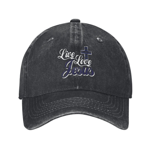 Live Love Jesus Cross Printed unisex baseball cap adjustable cap outdoor hats trucker gift hat