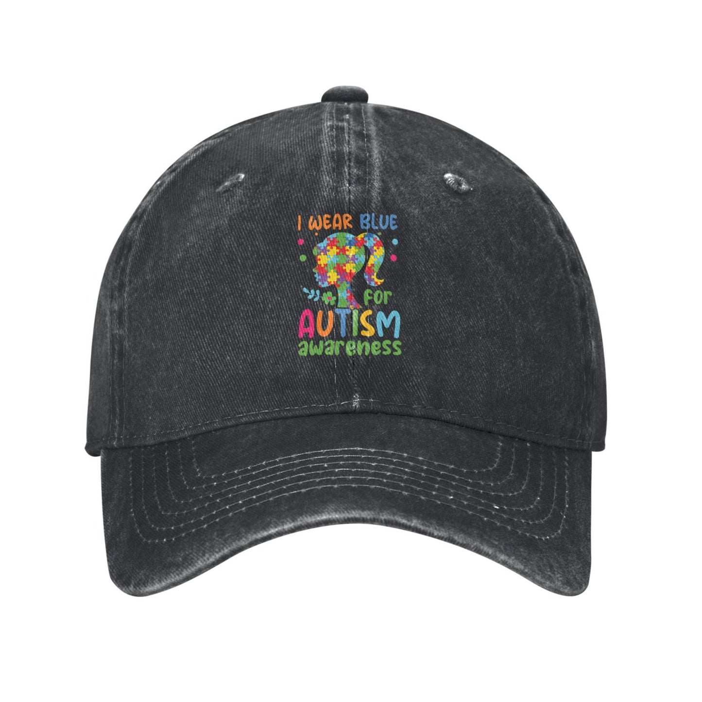 I Wear Blue For Autism Awareness Printed unisex baseball cap adjustable cap outdoor trucker hat veterans Gifts
