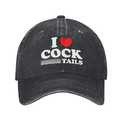 I Love Cock Tails Printed unisex baseball cap adjustable cap outdoor sun hats trucker hat