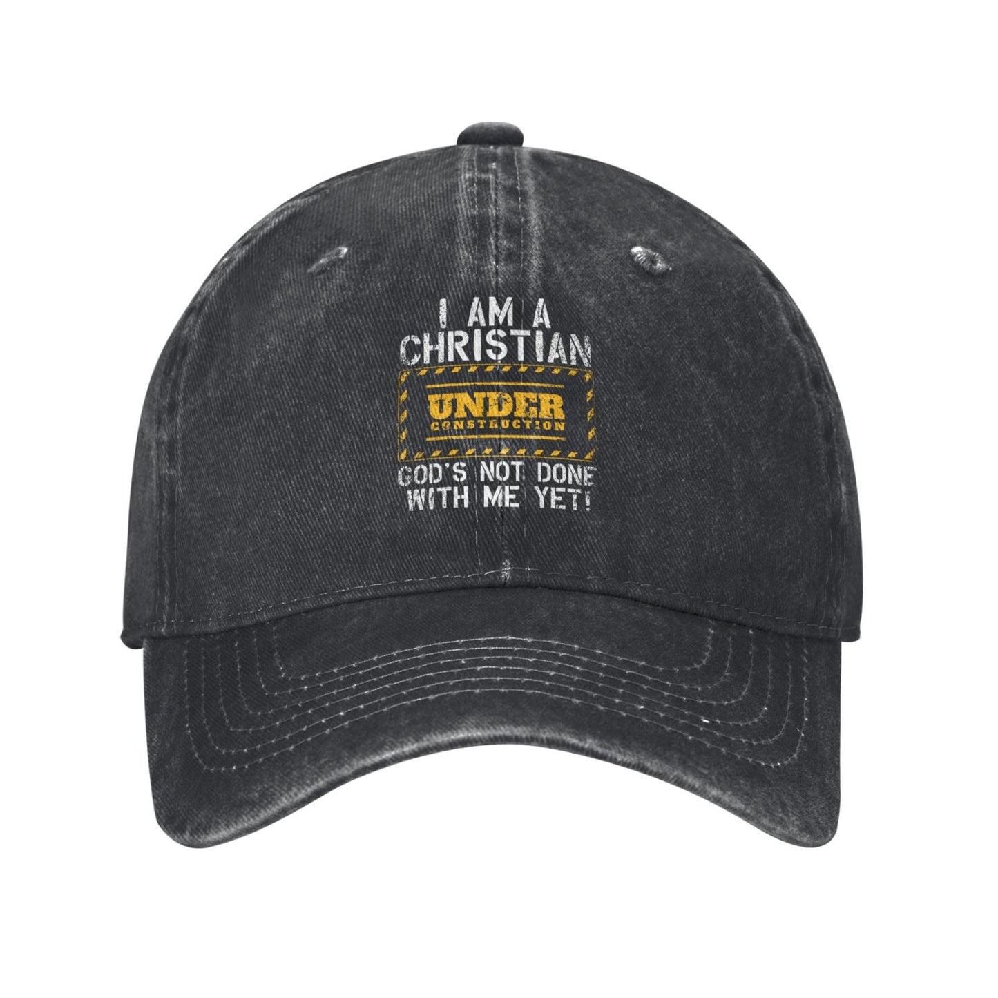 I Am A Christian Under Construction Printed unisex baseball cap adjustable cap outdoor sun hats trucker hat