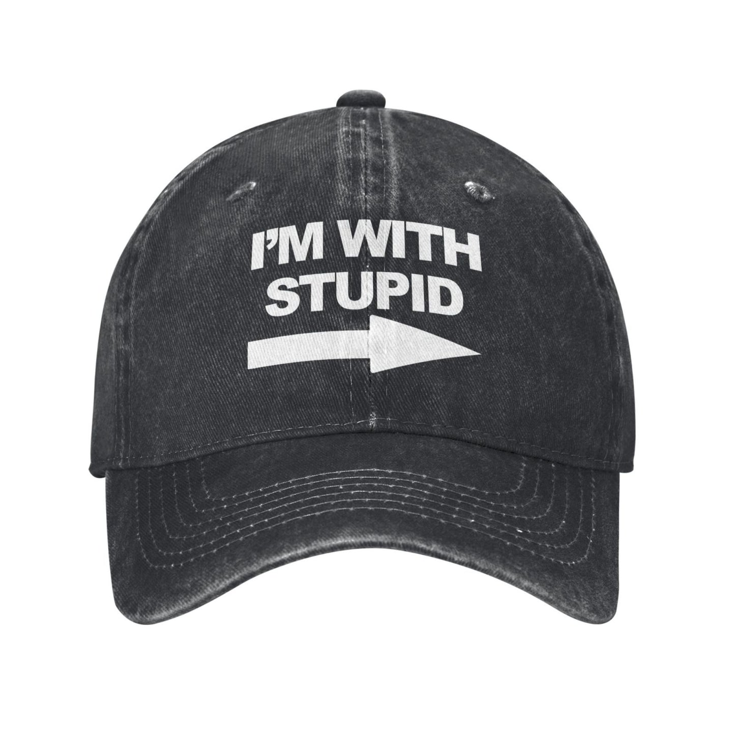 Im With Stupid Printed unisex baseball cap adjustable cap outdoor hats trucker gift hat