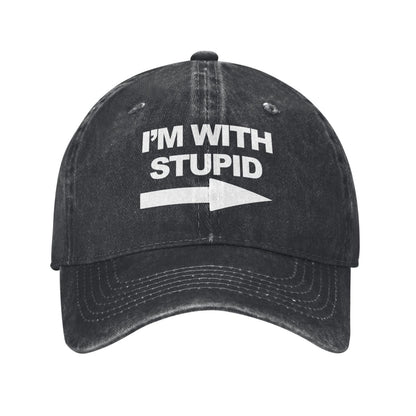 Im With Stupid Printed unisex baseball cap adjustable cap outdoor hats trucker gift hat
