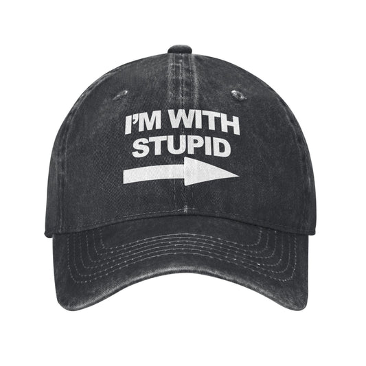 Im With Stupid Printed unisex baseball cap adjustable cap outdoor hats trucker gift hat