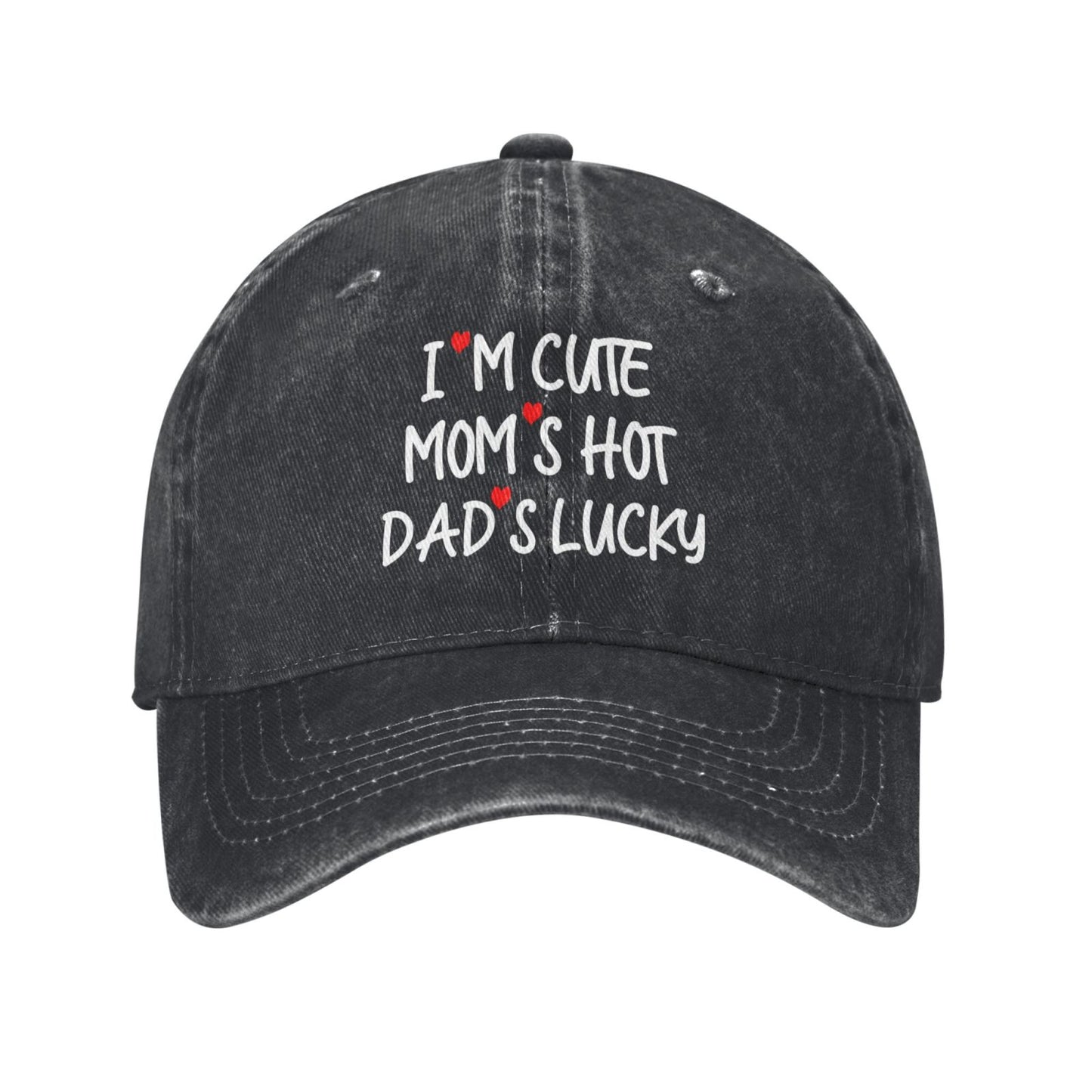 I'M CUTE MOM'S HOT DAD'S LUCKY Printed unisex baseball cap adjustable cap outdoor sun hats trucker hat