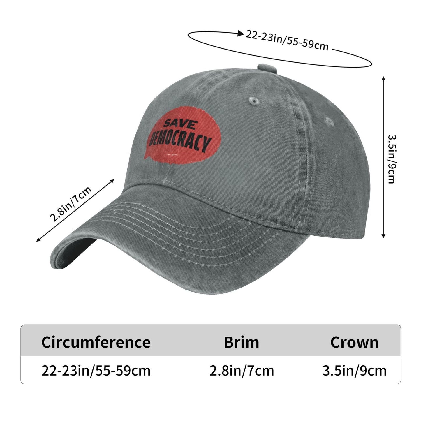 Save Democracy Printed unisex baseball cap adjustable cap outdoor sun hats trucker hat