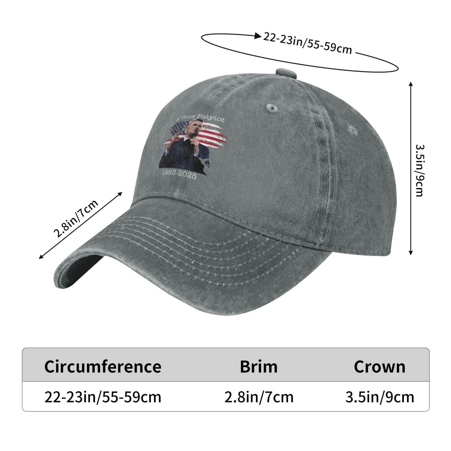 A True Patriot Charlie Kirk USA Flag Printed unisex baseball cap outdoor hats adjustable cap trucker gift hat