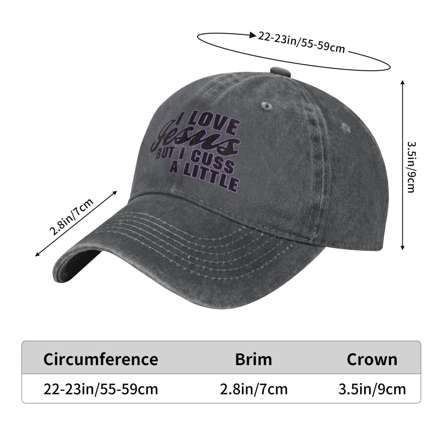 I Love Jesus But I Cuss A Little Printed unisex baseball cap adjustable cap outdoor sun hats trucker hat