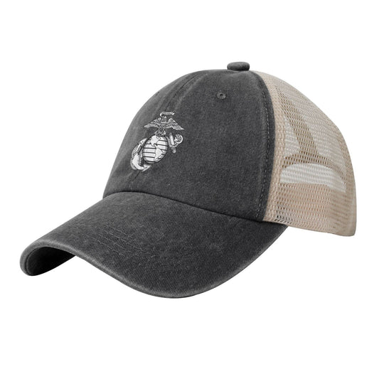 Eagle Globeand Anchor Printed unisex baseball cap adjustable grid baseball cap veteran gift