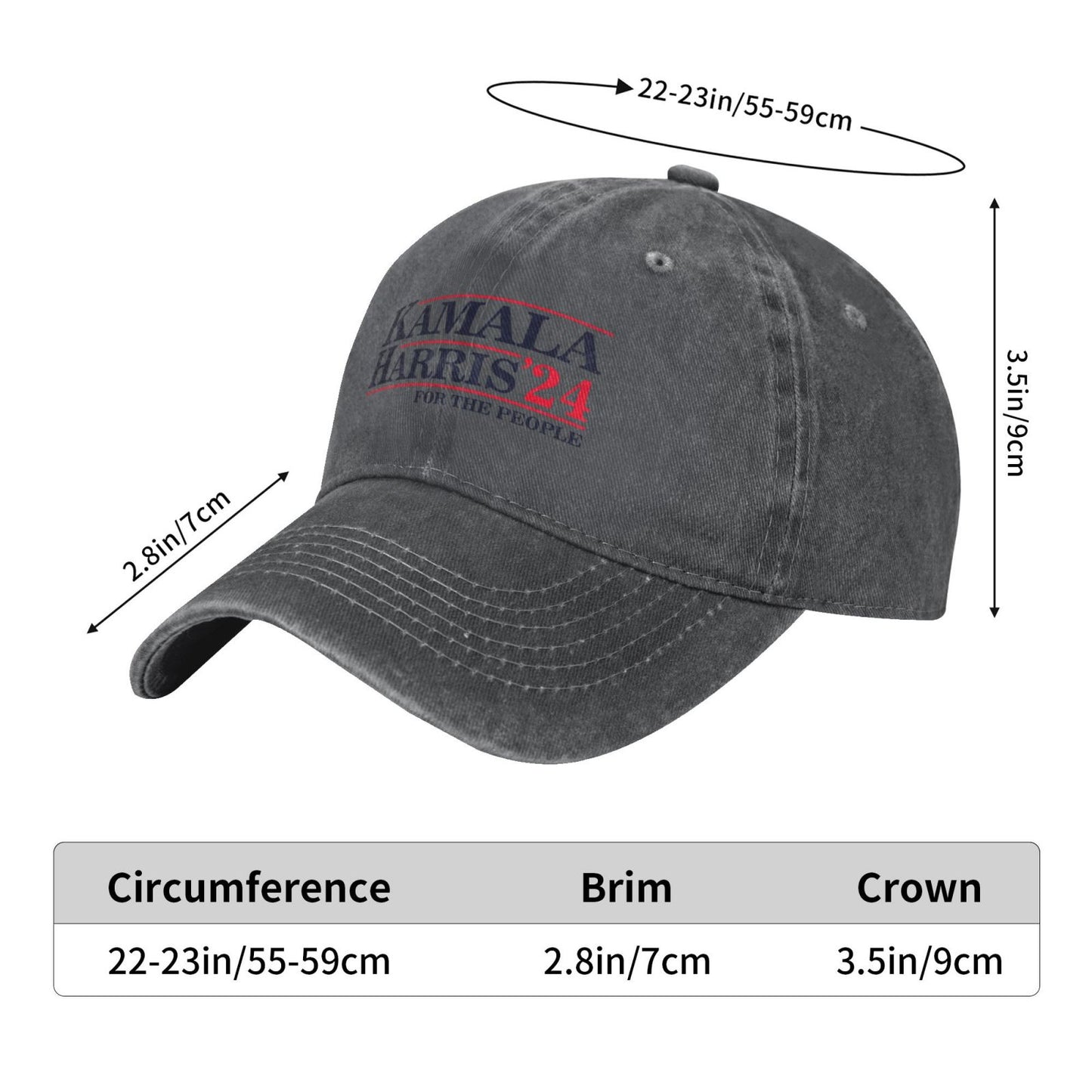 Kamala Harris 2024 Printing unisex baseball cap adjustable hats Outdoor leisure hat trucker cap