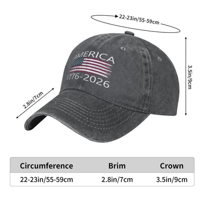 America 1776–2026(2) Printed unisex baseball cap outdoor hats adjustable cap trucker gift hat