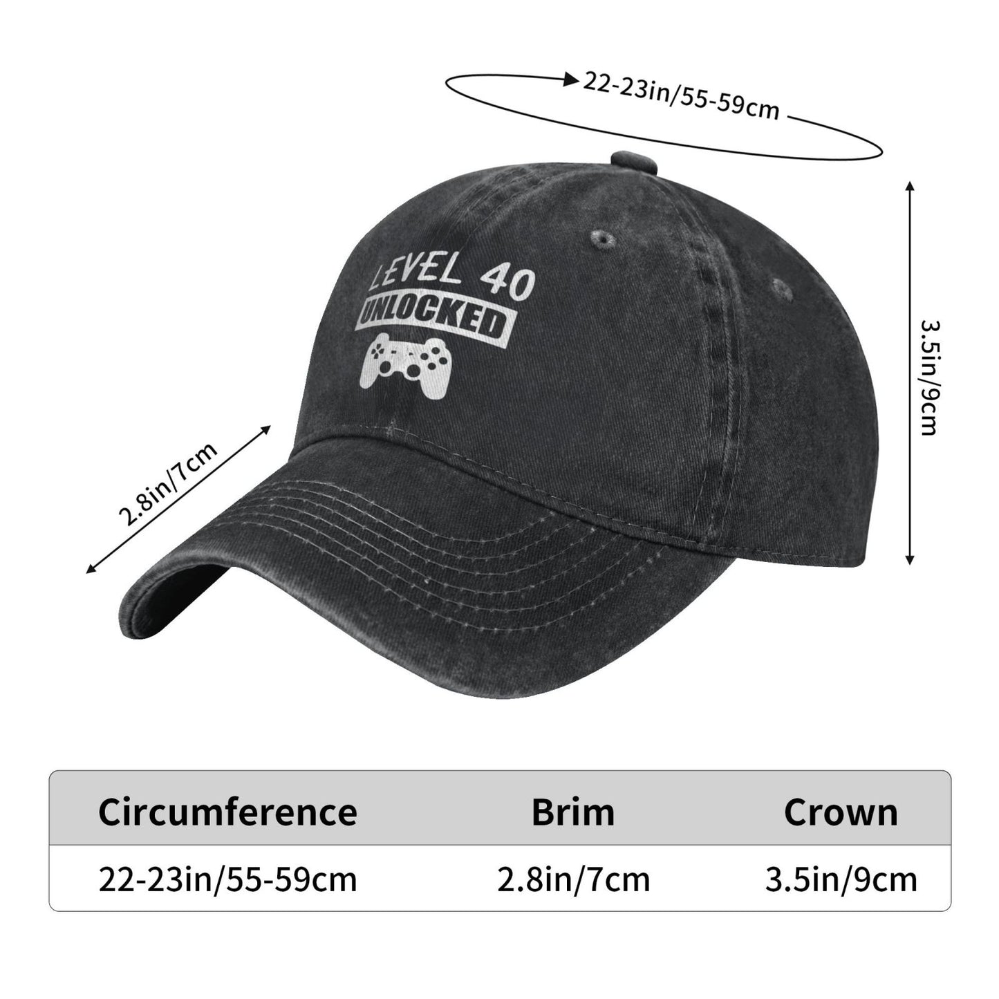 Level 40 Unlocked Games Console Printed unisex baseball cap adjustable cap outdoor hats trucker gift hat