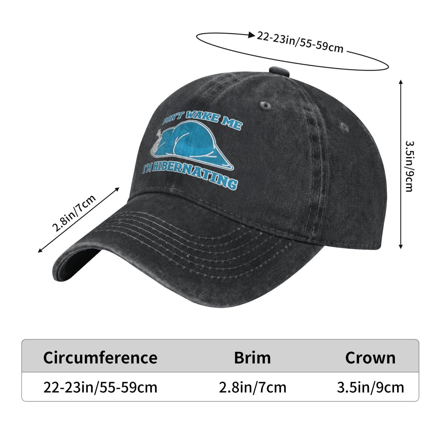 Don't Wake Me, I'm Hibernating Printed unisex baseball cap adjustable cap outdoor sun hats trucker hat