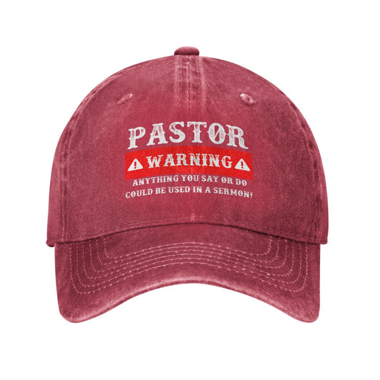 Pastor's warning Printed unisex baseball cap adjustable cap outdoor suns hade trucker hat