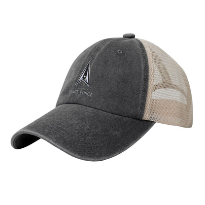 United States Space Force Printed unisex baseball cap adjustable grid baseball cap veteran gift