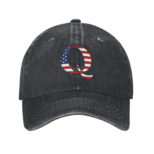 Patriotic Q American Flag Printed unisex baseball cap outdoor hats adjustable cap trucker gift hat
